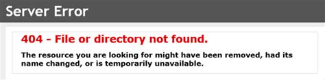 404 file or directory not found.